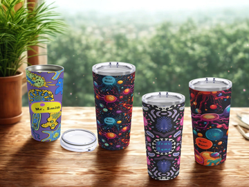 "Personalized biology tumbler with DNA strands and cells design, perfect for biology lovers. #BiologyTumbler #DNAArt #BiologyLovers #STEM #CustomMug"