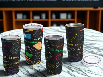 Personalized Mathematics Tumbler 20oz with Custom Name – Stainless Wall Tumblers for Math Lovers