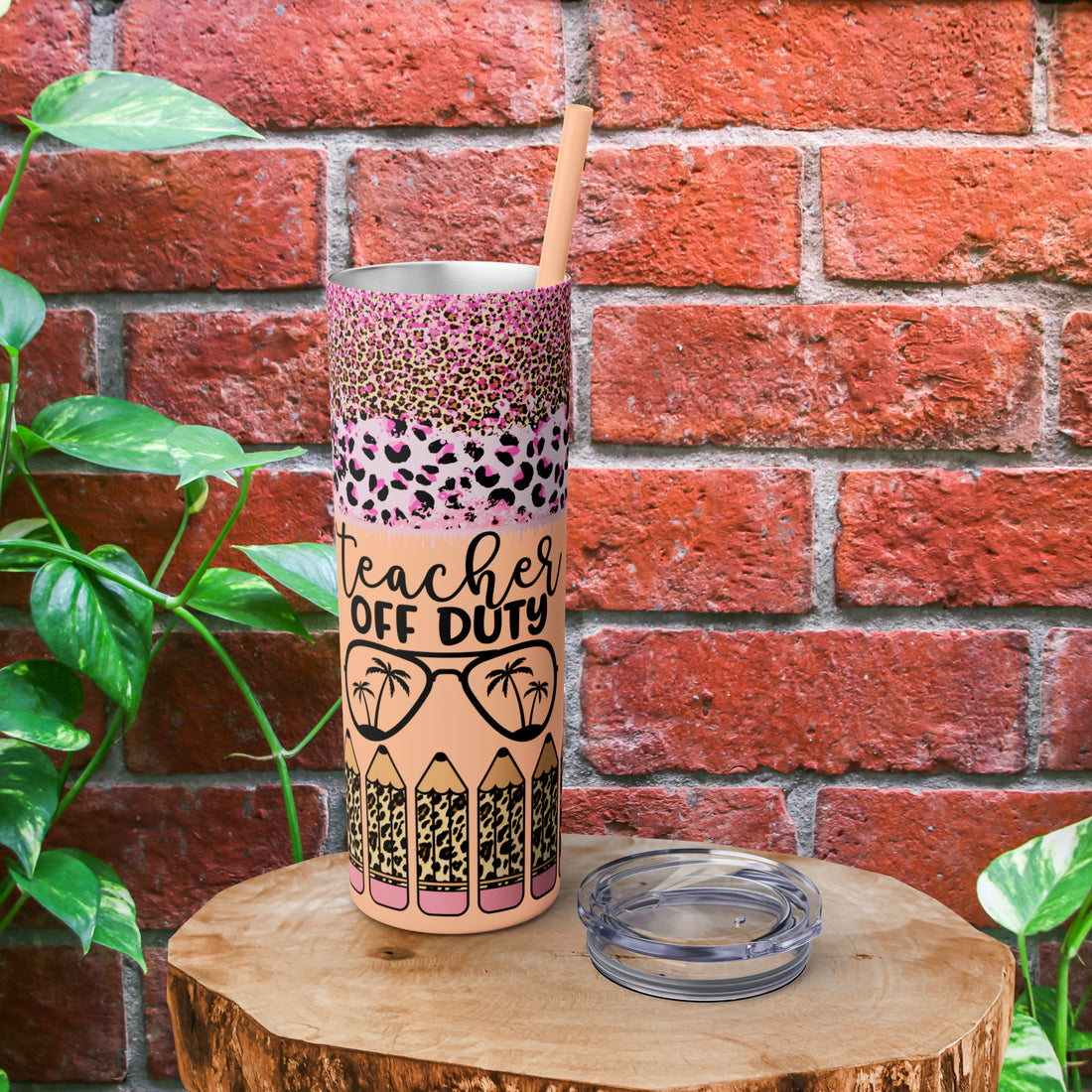 Personalized Teacher Tumbler - Custom 20oz Stainless Steel with Lid & Straw 📚