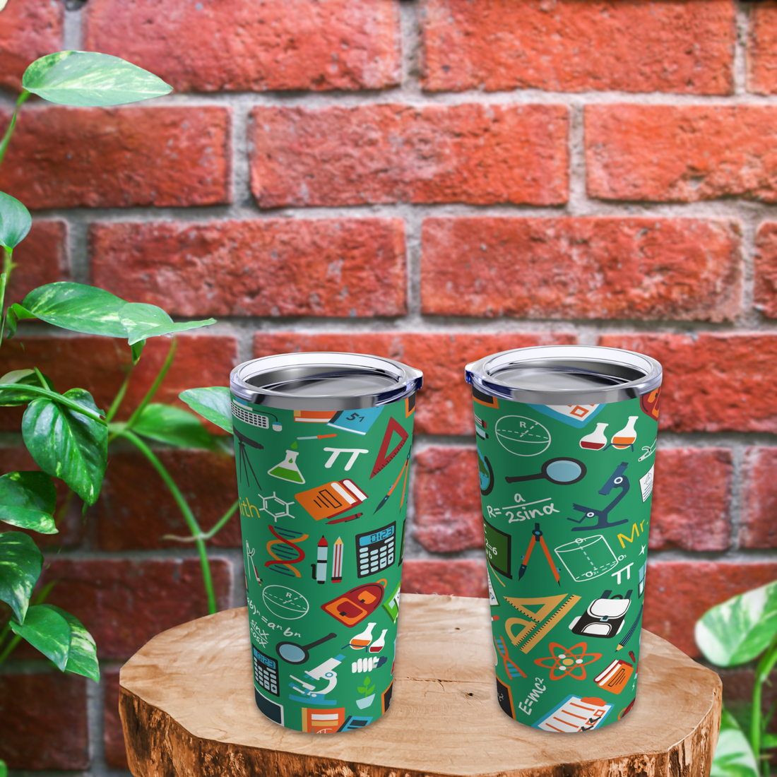 Personalized 20oz Math Tumbler - Custom Name & Math Design ❤