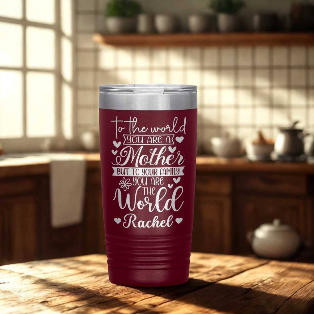 Engraved Mother's Day Custom Name 20oz Skinny Tumbler ❤️