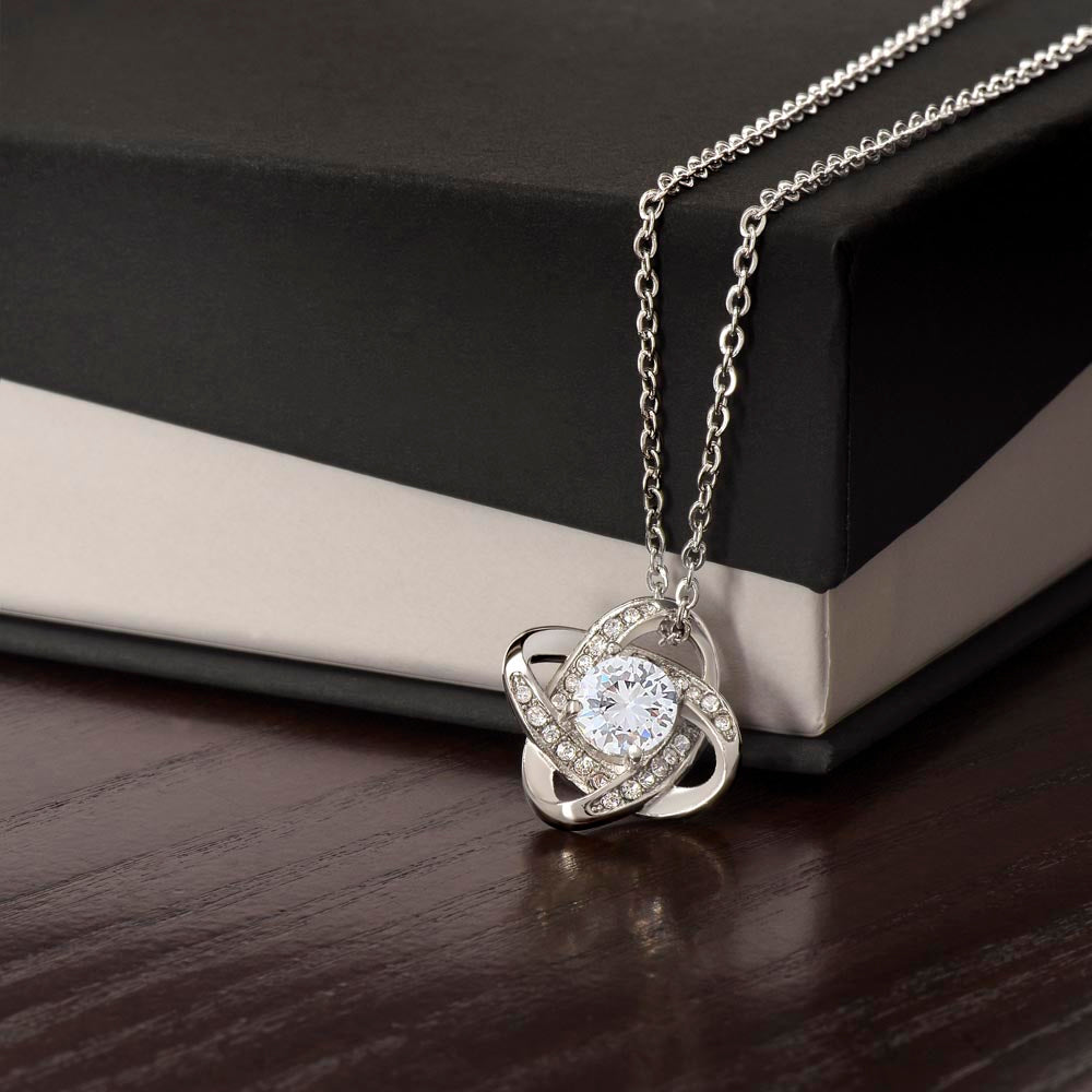 Elegant Love Knot Necklace – Symbol of Eternal Love with Cubic Zirconia Sparkle