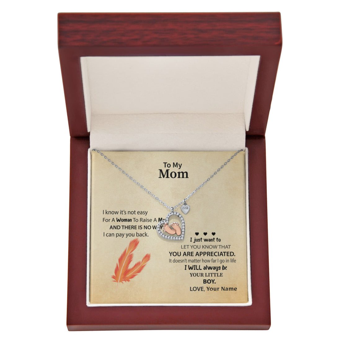 Cherished Moments: Personalized Baby Feet Heart Necklace for Moms 💖