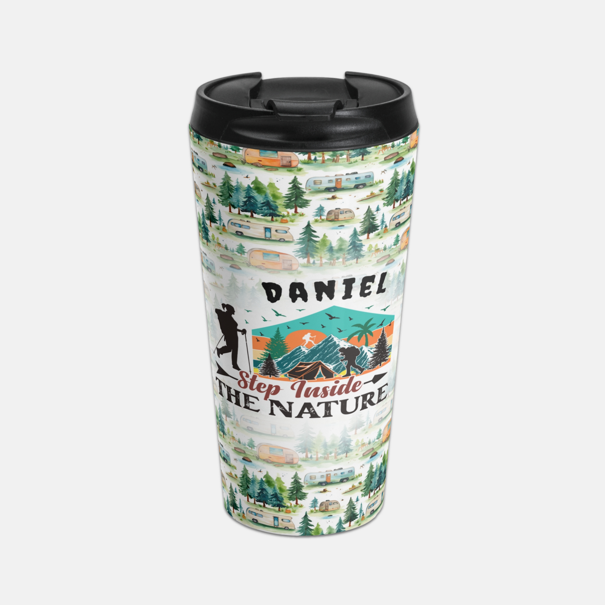 "Custom camping mug with a durable design, ideal for enjoying your favorite beverages in the great outdoors. #CampingMug #CustomMug #OutdoorAdventure #HikingGear #PersonalizedMug #CampingGear #MugLife #AdventureTime #PersonalizedGift