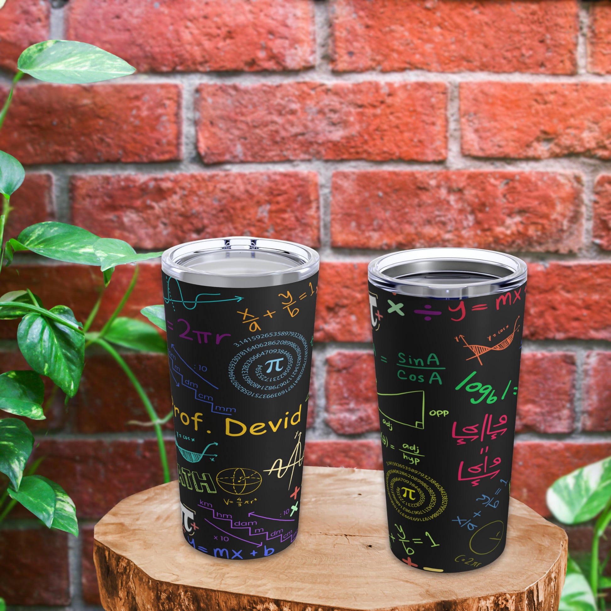 "Personalized tumbler featuring colorful mathematical equations and symbols on a dark background, ideal for math enthusiasts. Perfect for gifting or personal use. #PersonalizedTumbler #MathLovers #CustomTumbler #GiftIdeas #MathArt #STEM #GeekyStyle #PersonalizedGift #Mathematics #CustomDesign"

